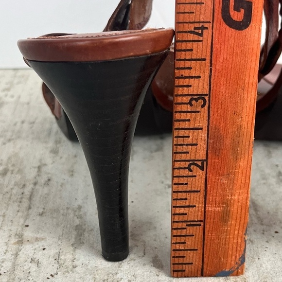 ENZO ANGIOLINI Women's Heels Sz 8.5 Leather Brown Stappy - Picture 10 of 15